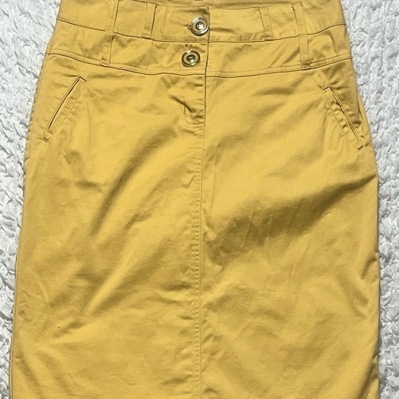 GOLD FLAVA COTTON SPANDEX WOMENS KHAKI YELLOW SKIRT, SIZE PLUS 16 - Picture 8 of 8